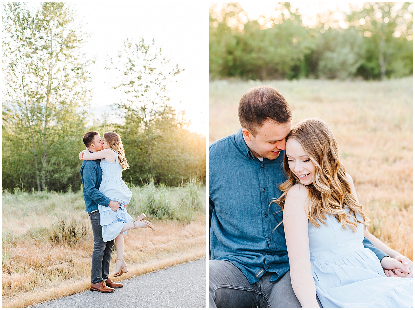 Spring Engagement Photos at Golden Hour in Boise Idaho
