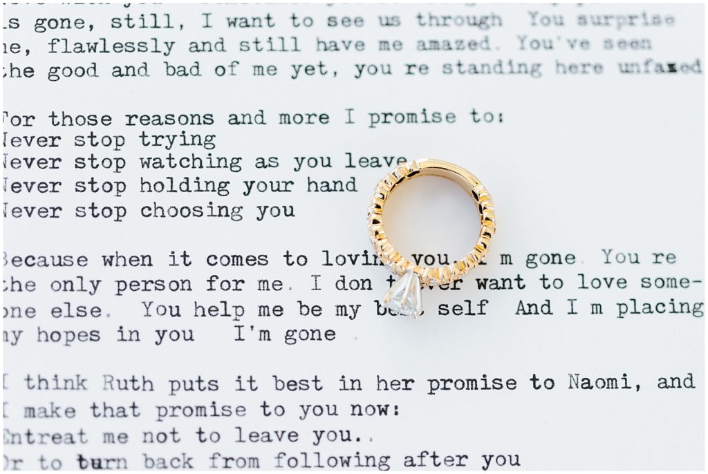 Wedding Vows written with typewriter