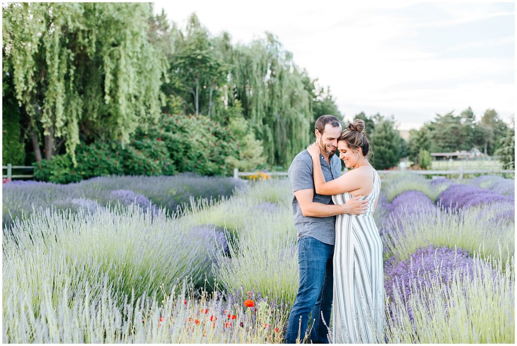 Lavender Farm Engagement Photos
