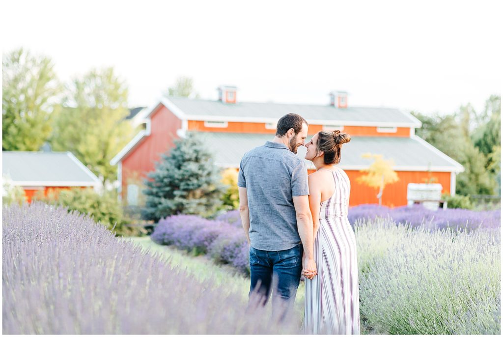 Red Barn Lavender Field Engagement Session