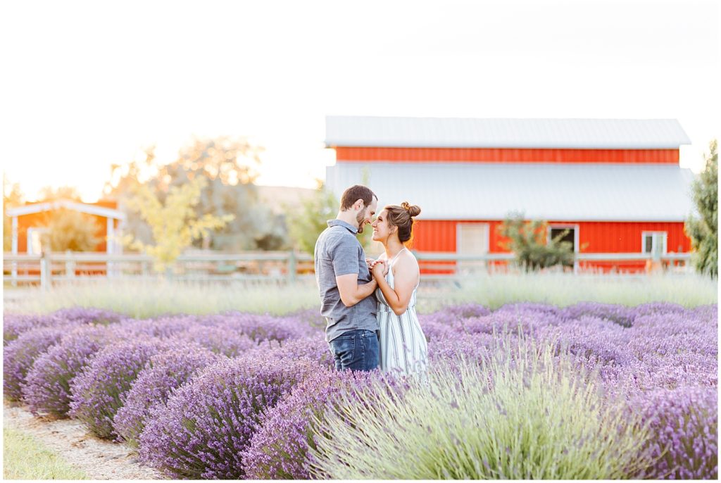 Lavender Farm Engagement in Eagle, Idaho