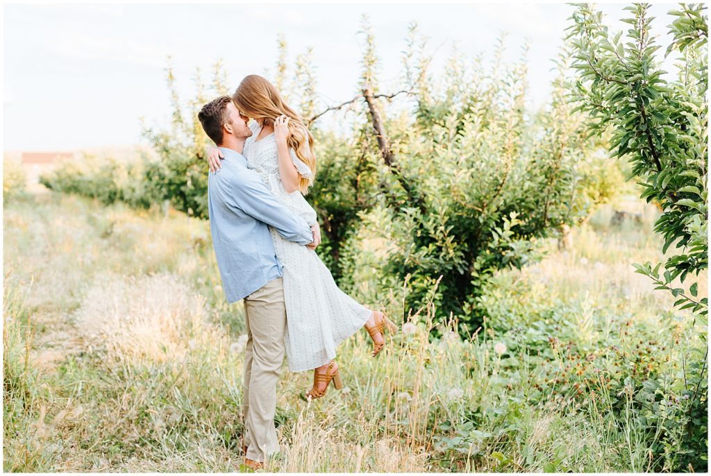 Dreamy Summer Apple Orchard Engagement