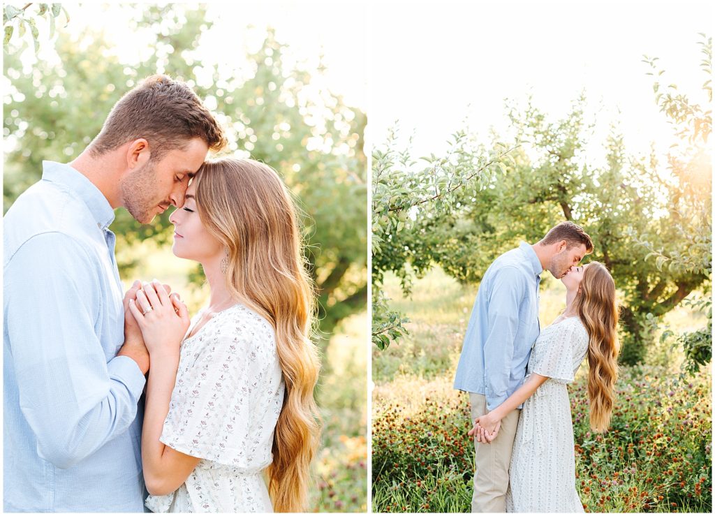 Dreamy Summer Apple Orchard Engagements