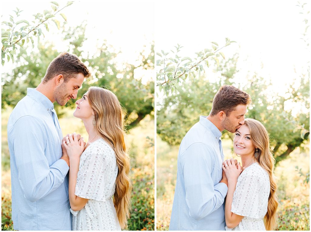 Dreamy Summer Apple Orchard Engagement Session