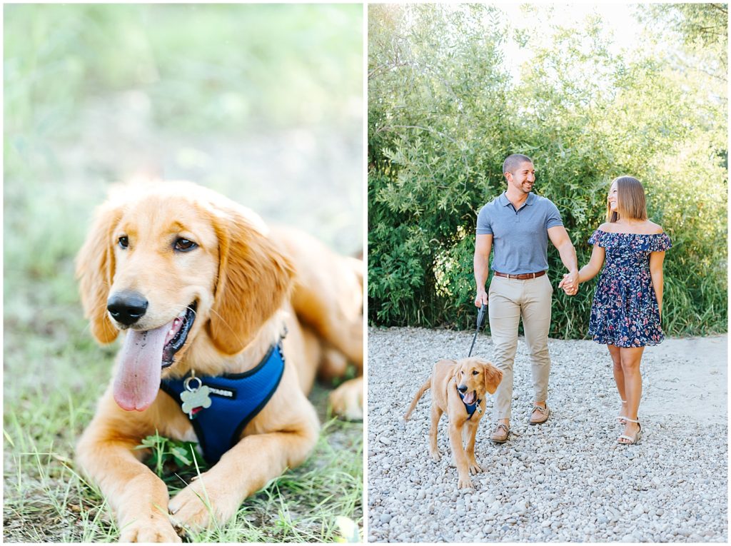 Boise Summer Engagement Session with a puppy