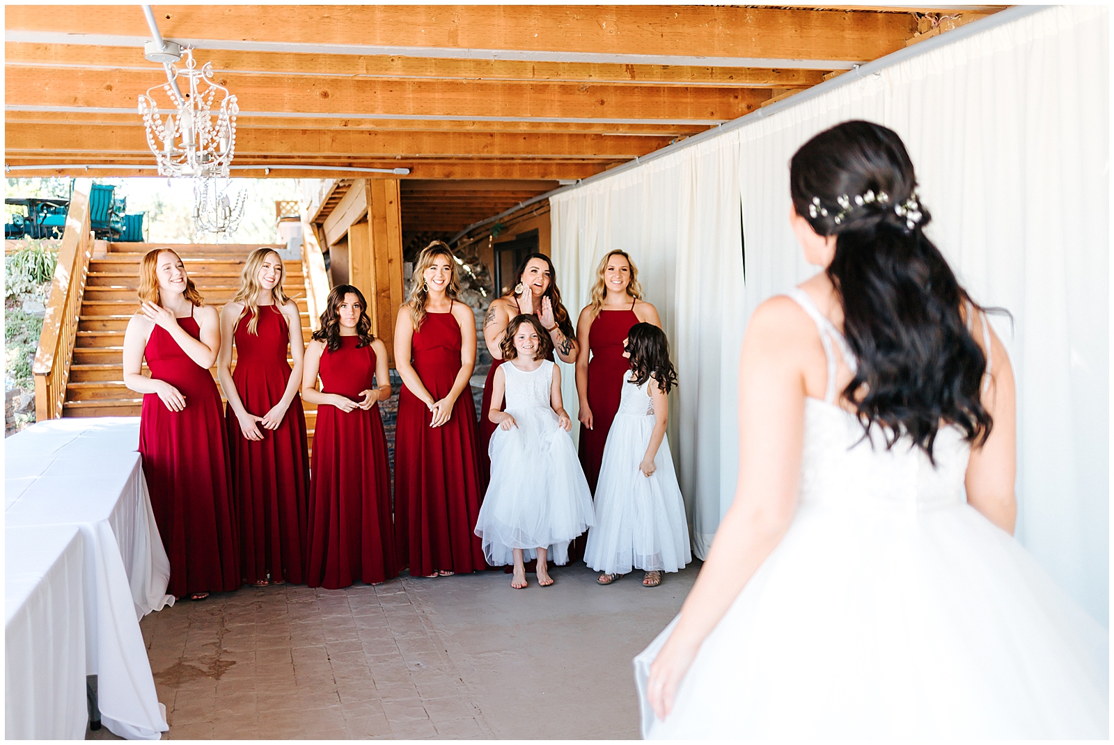 Bridesmaids first look by Karli Elliott Photography