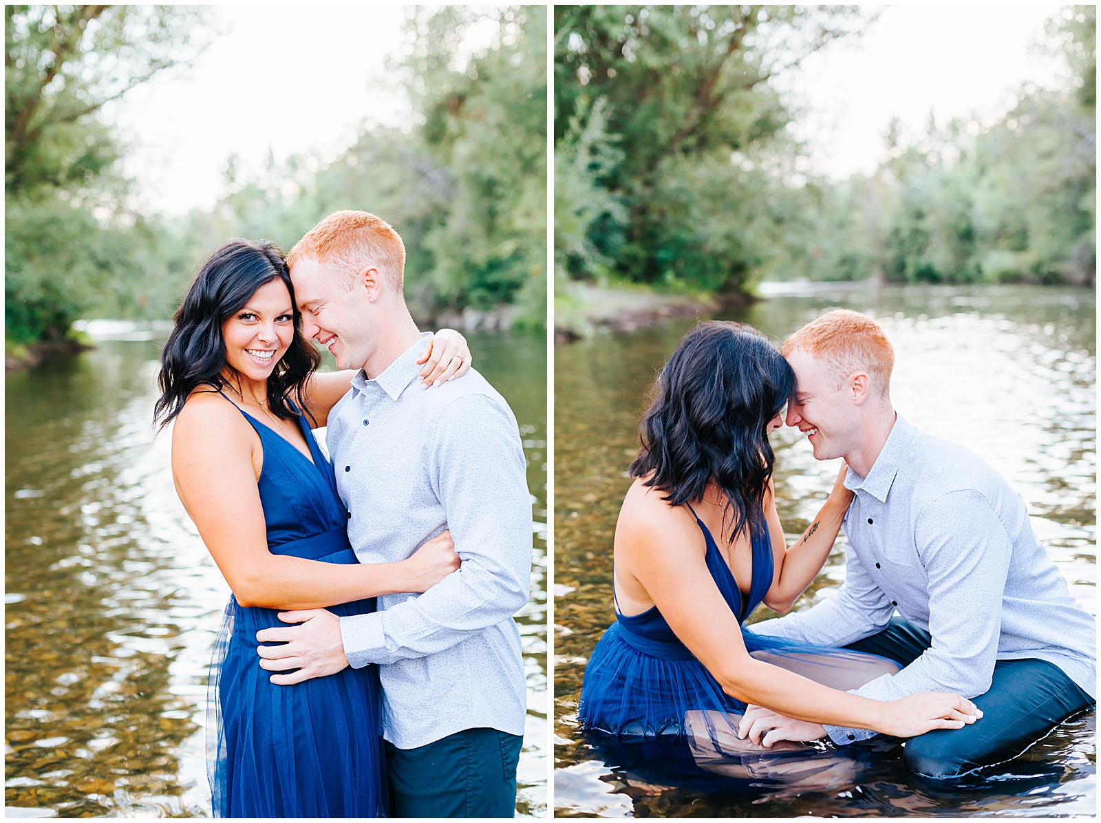Steamy Boise River Engagement in the Water