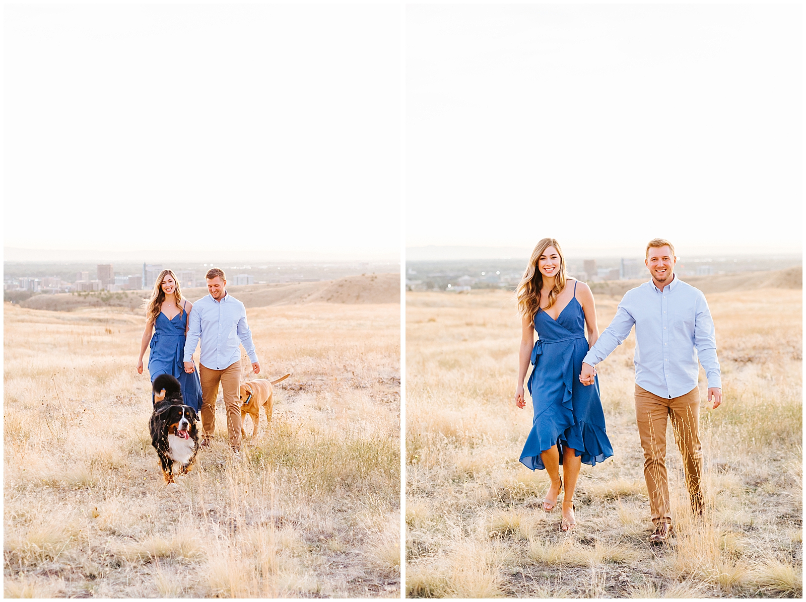 Boise Foothills Engagement Photos with Dogs