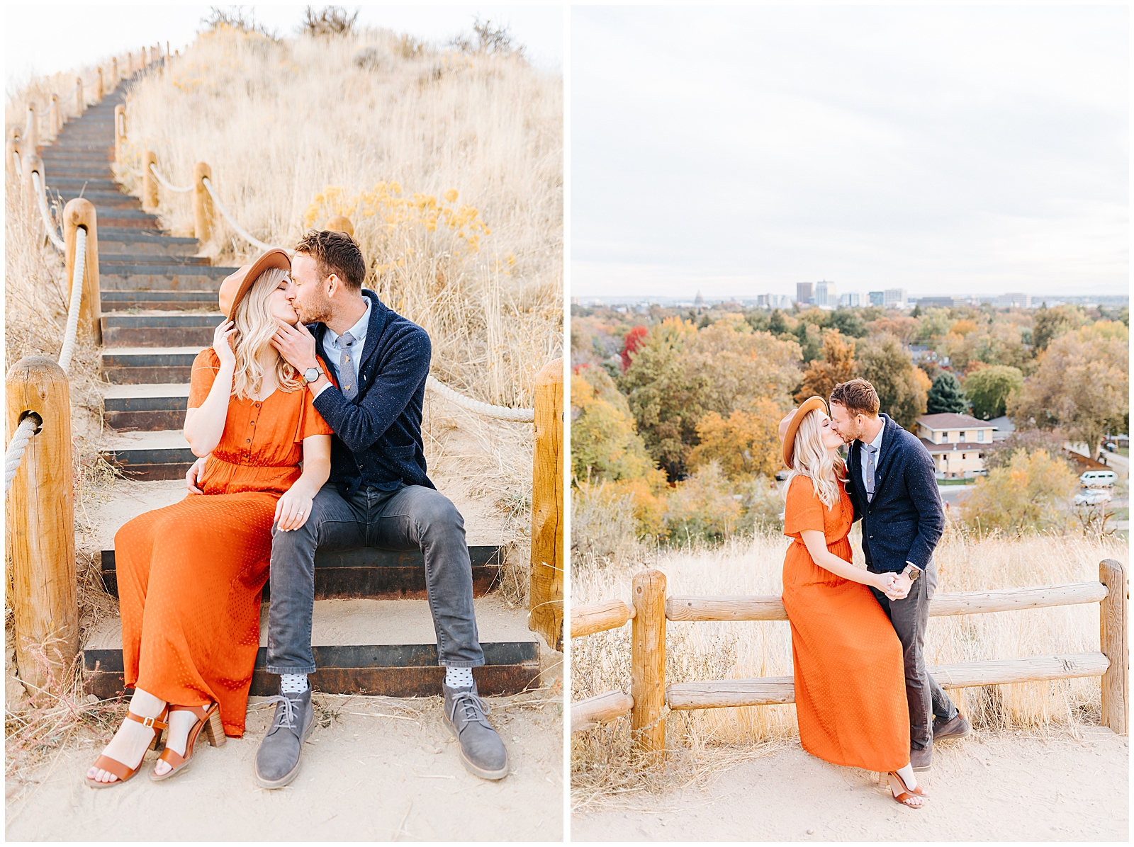 Dreamy October Fall Engagement Photos in foothills of Boise Idaho