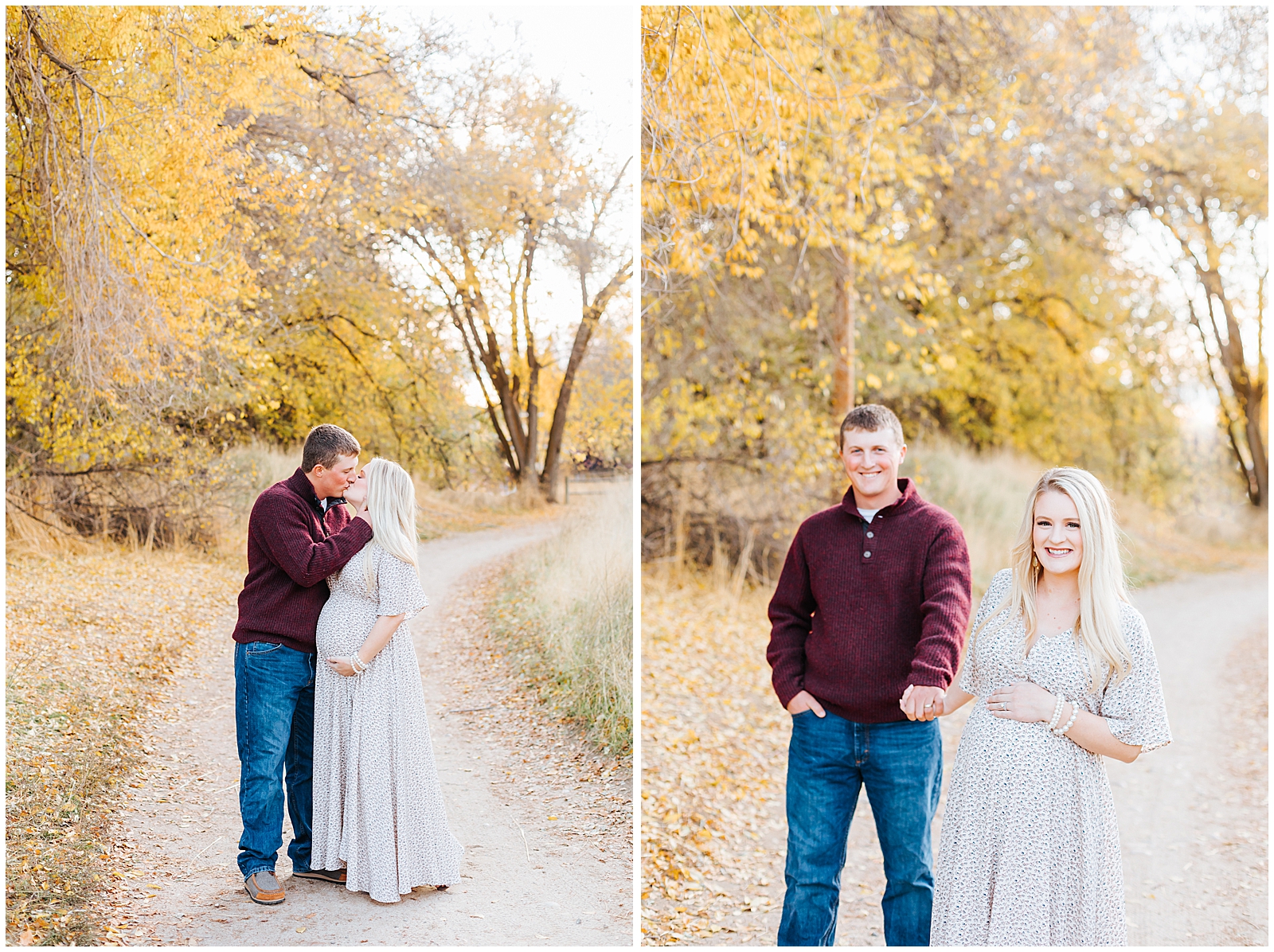 Boise Maternity Session in the Fall Foothills