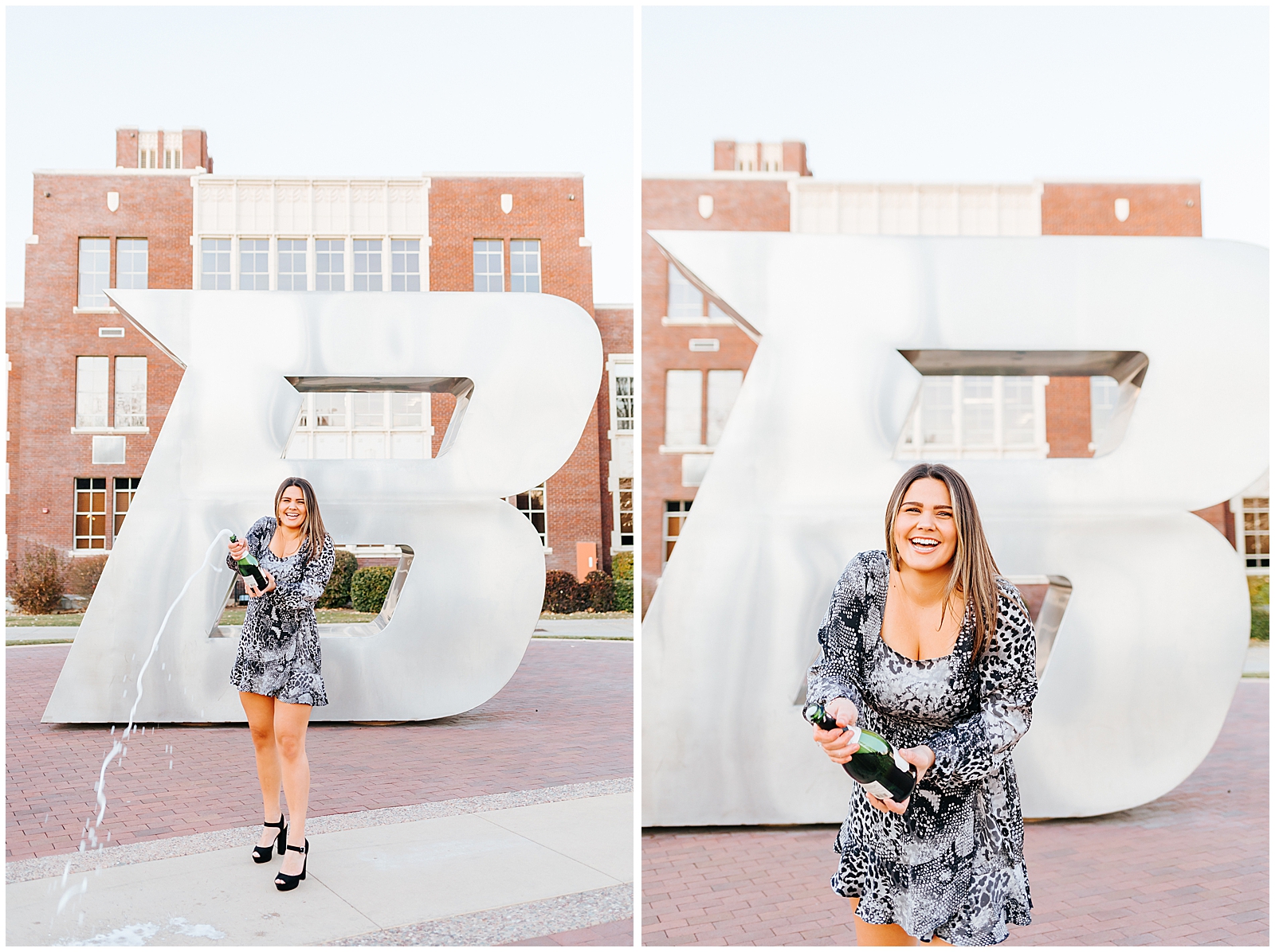 Boise State Senior Photos at the B Champagne Pop