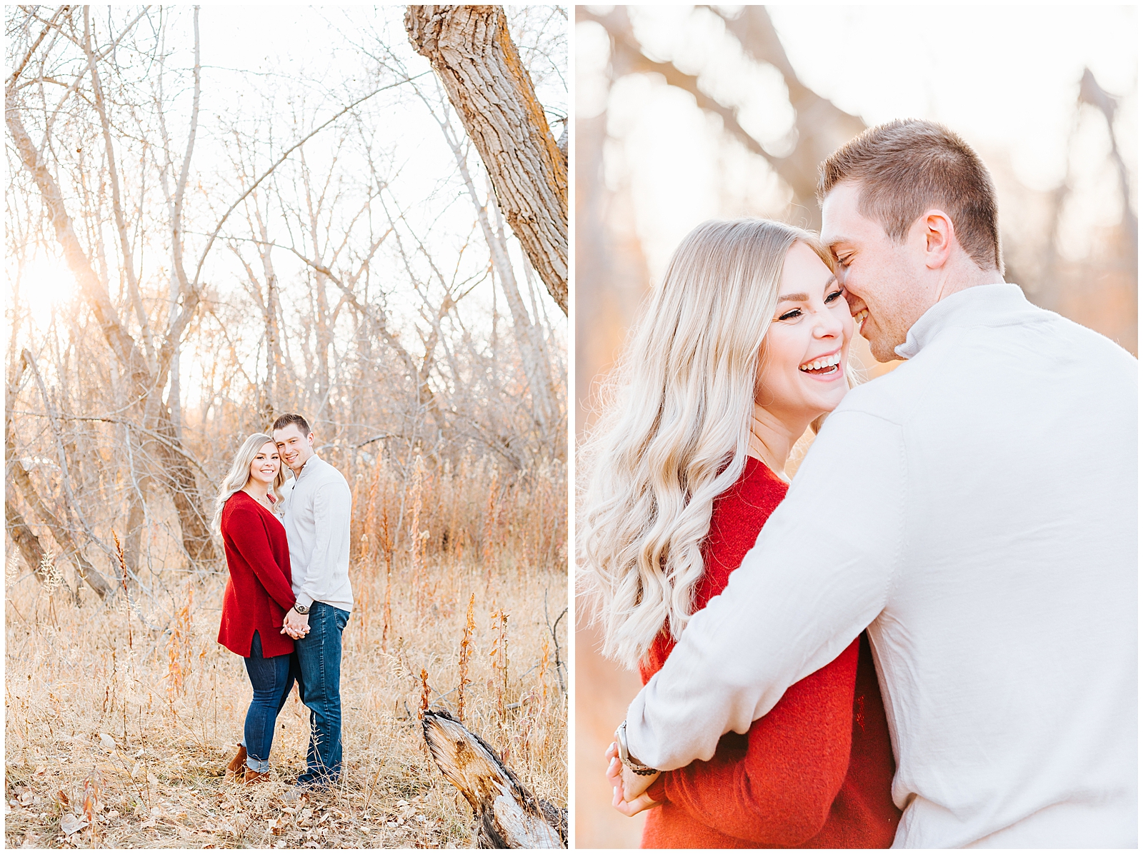 November Fall Engagement White and Red