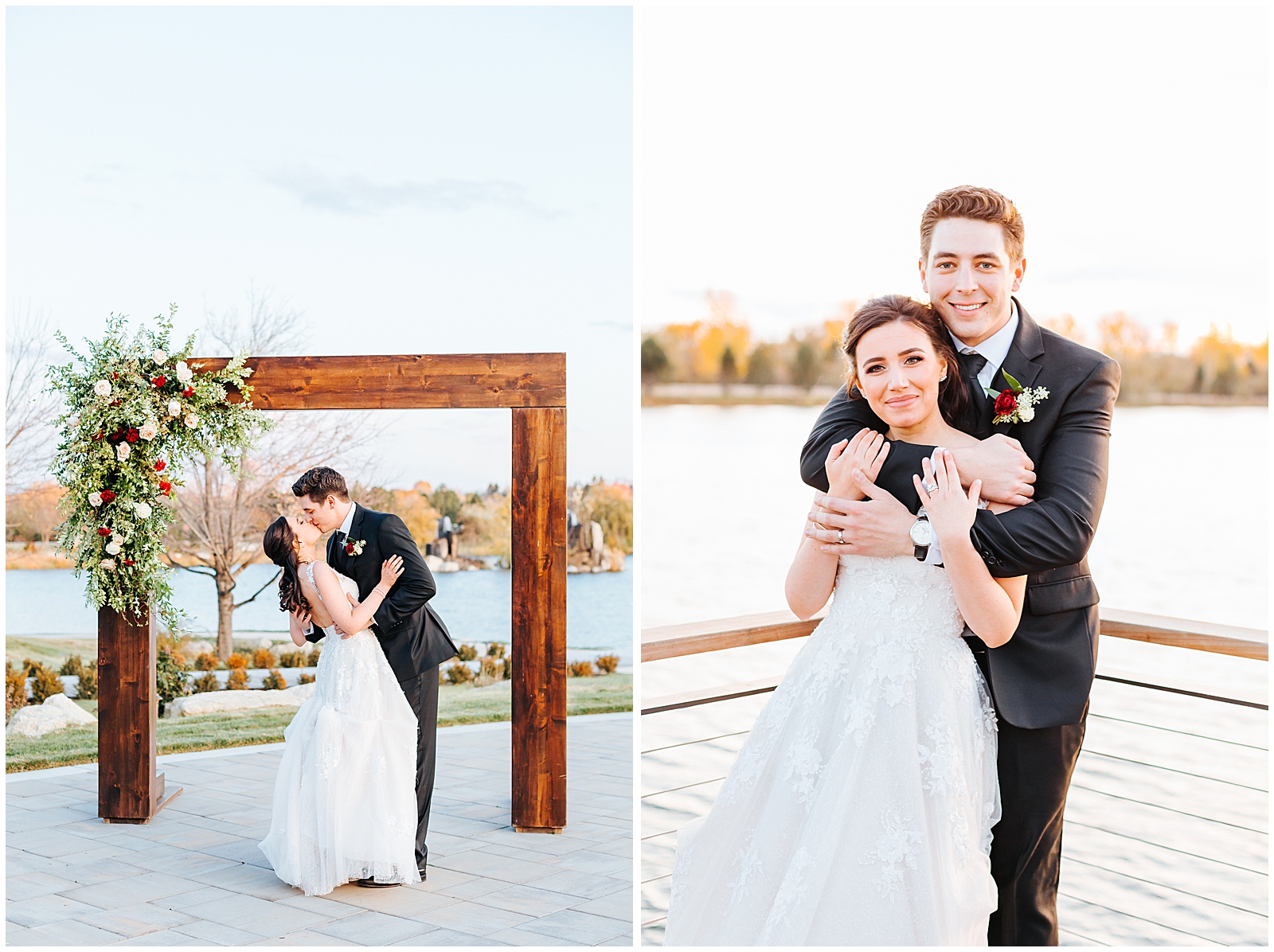 Fall Willowbridge wedding in Eagle Idaho by the water