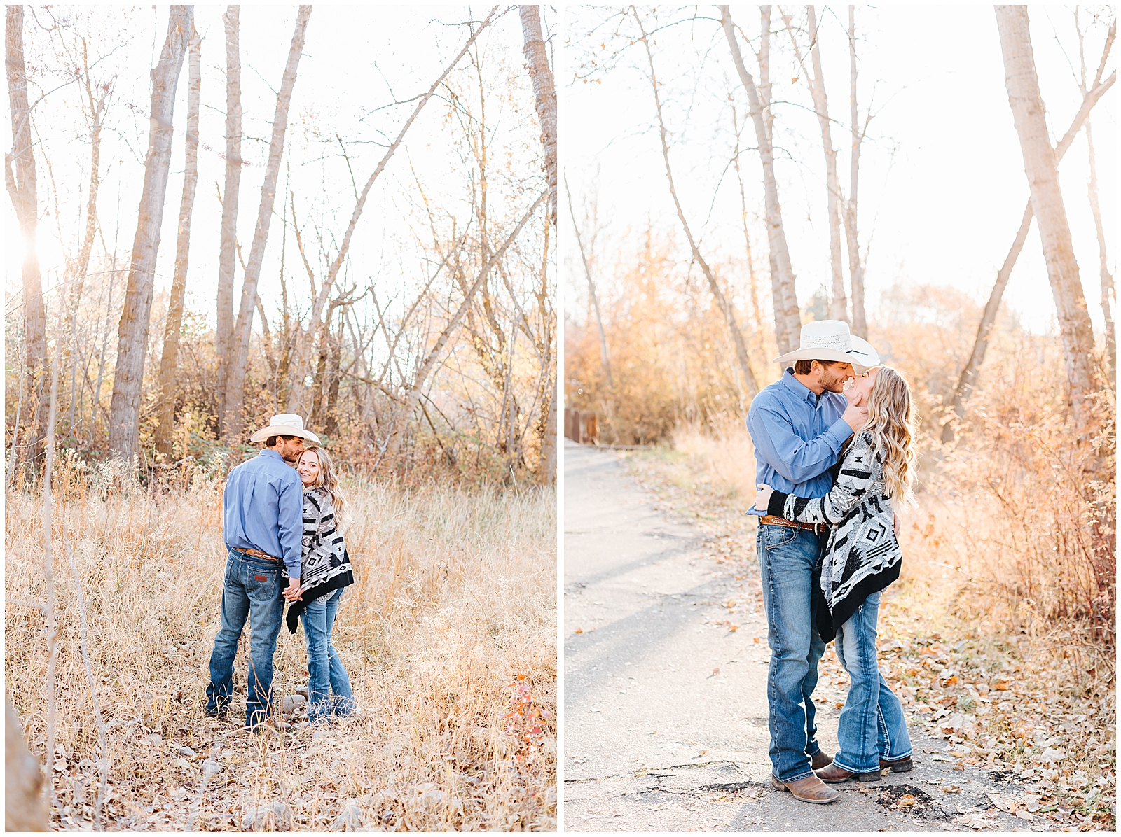Boise Fall Engagement at Golden Hour