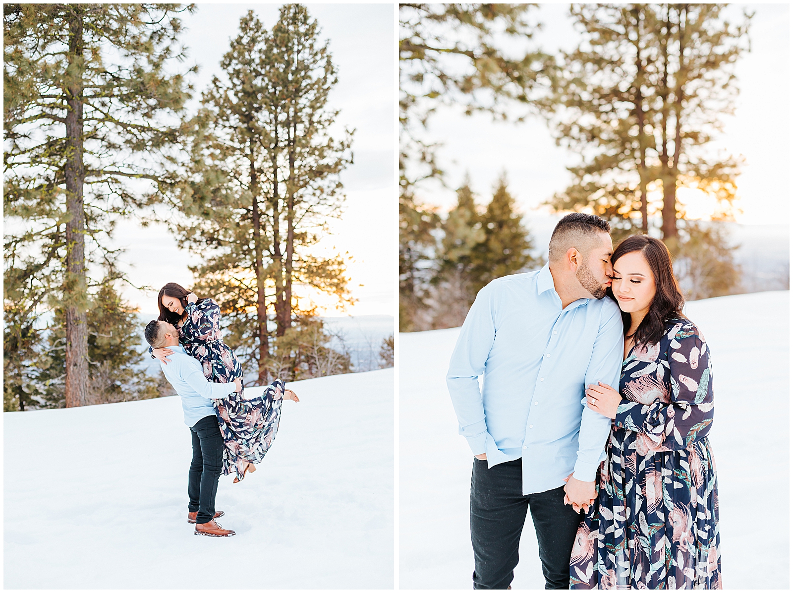 Bogus Basin Winter Engagement Session in the Snow