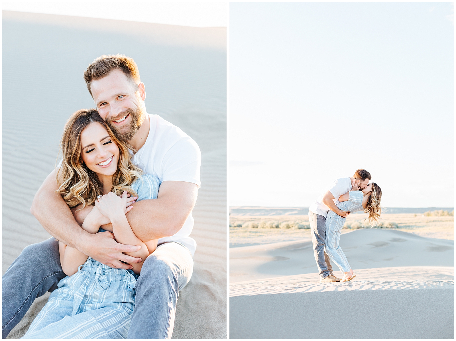 Dreamy Romantic Light and Airy Sand Dunes Engagement Session