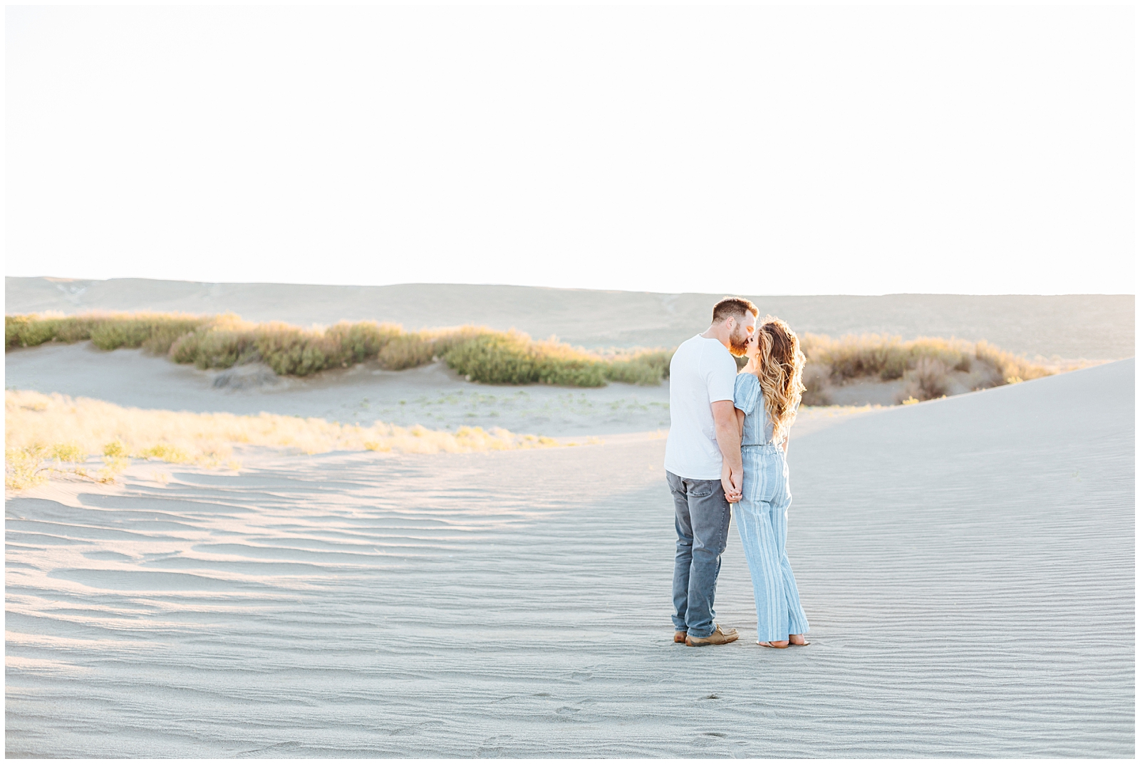 Dreamy Beachy Sand Dunes Engagement Session at Golden Hour