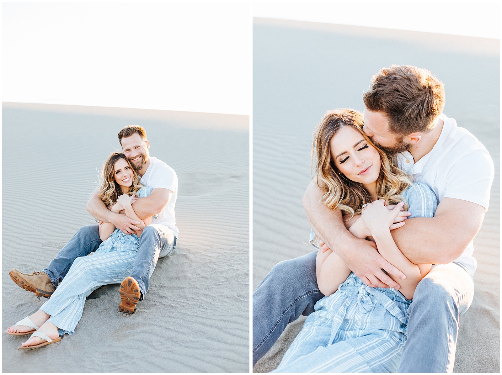 Joyful Romantic Light and Airy Engagement Session at the Sand Dunes