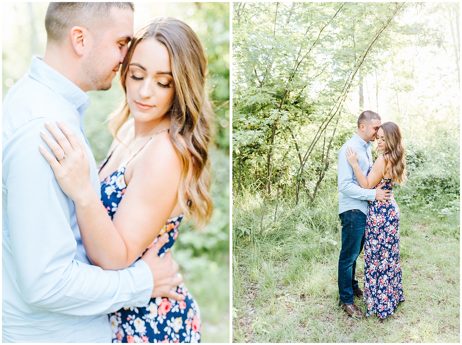 Dreamy, Romantic Light and Airy Spring Engagement Session on the Boise River