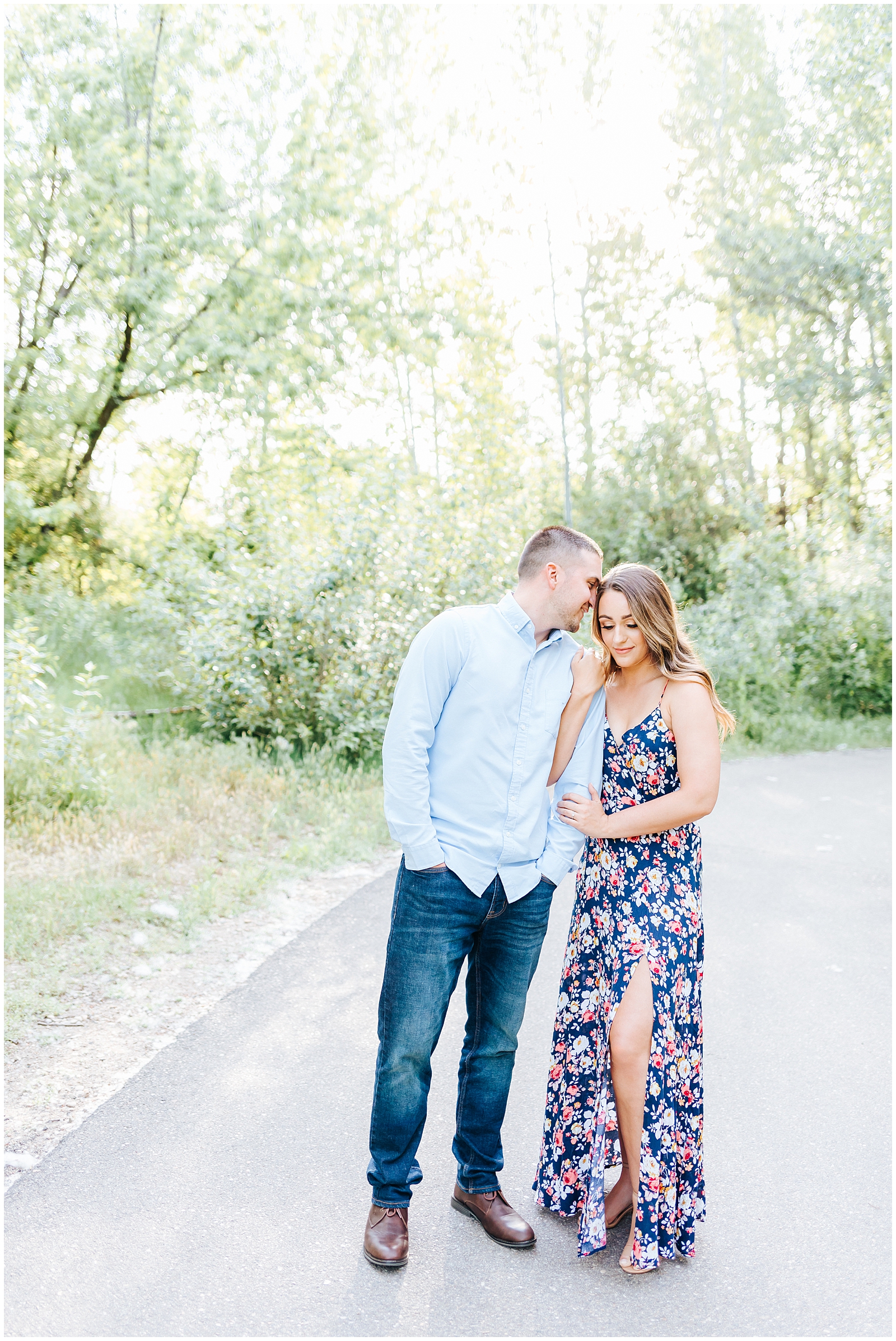 Dreamy Romantic Light and Airy Spring Engagement Session on the Boise River