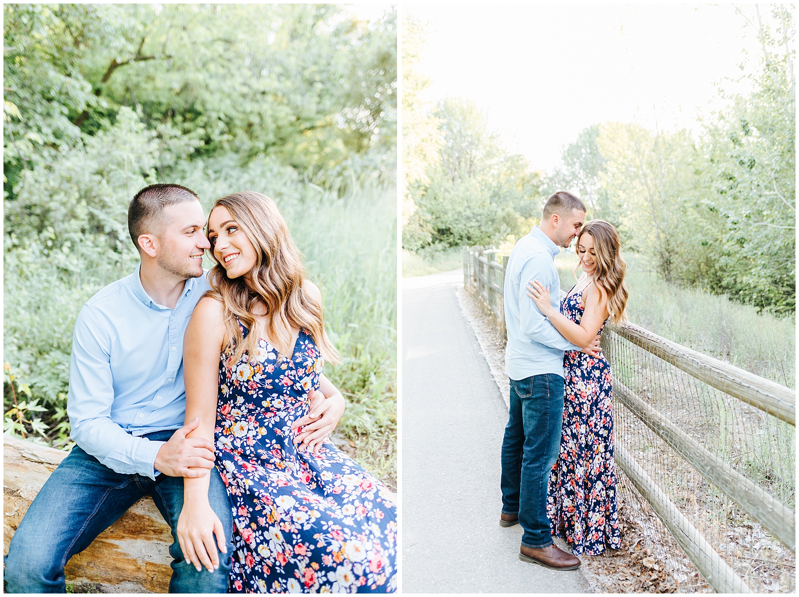 Dreamy Boise River Engagement in the Spring