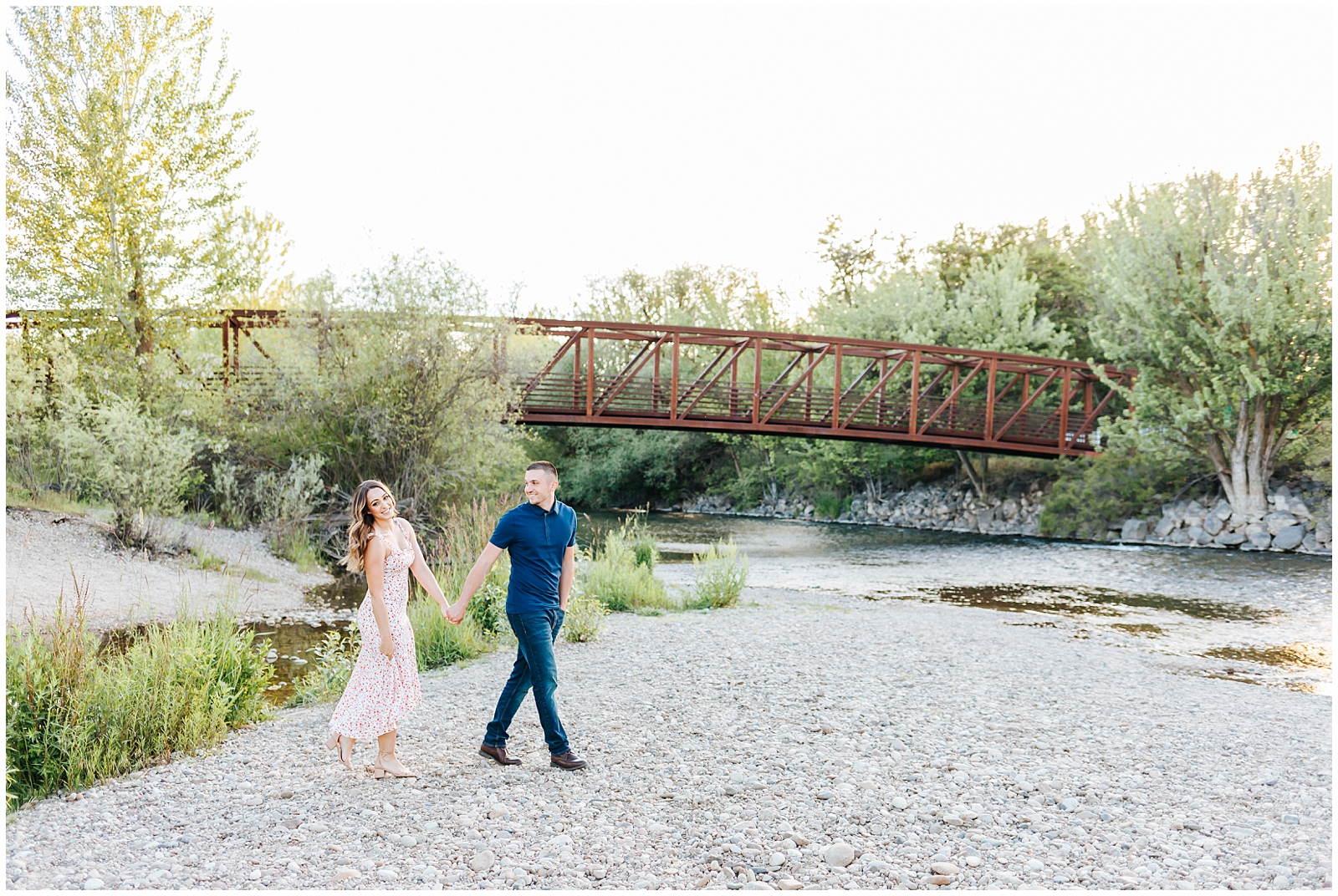 Dreamy Boise River Spring Engagement Session