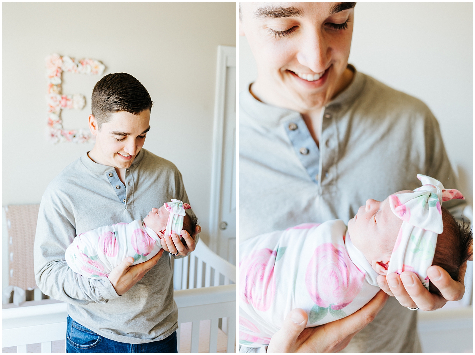 Dad with baby at lifestyle newborn session