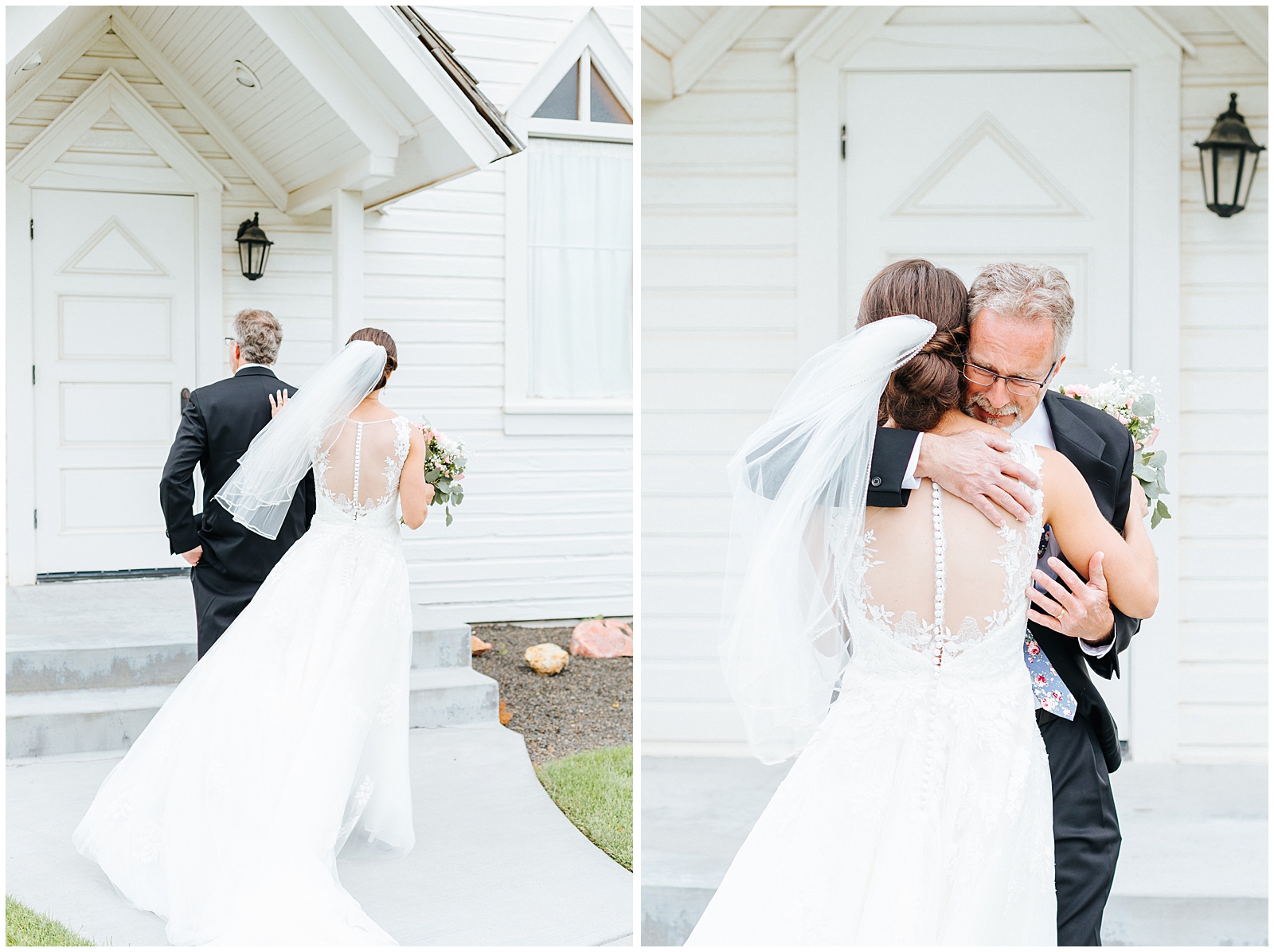 Bride's First Look with Dad on her Wedding Day
