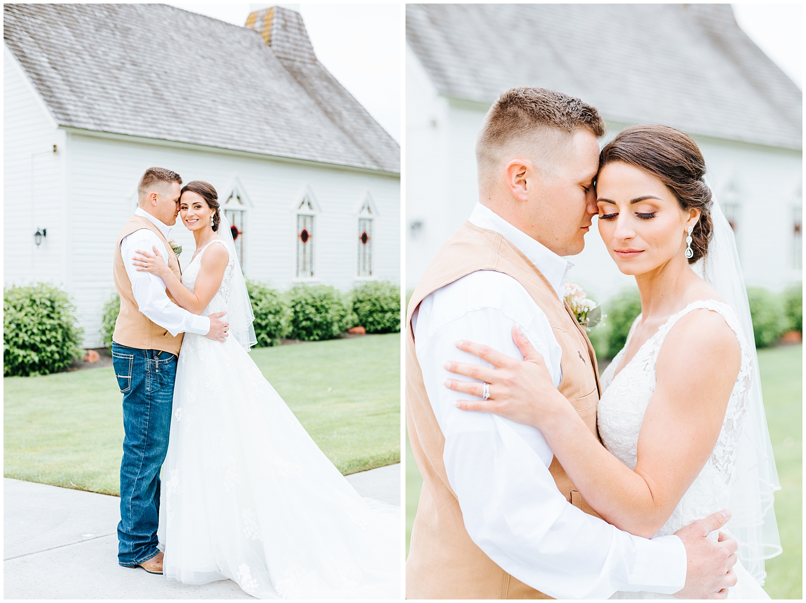 Husband and Wife Portraits at Rustic Chic Still Water Hollow Wedding