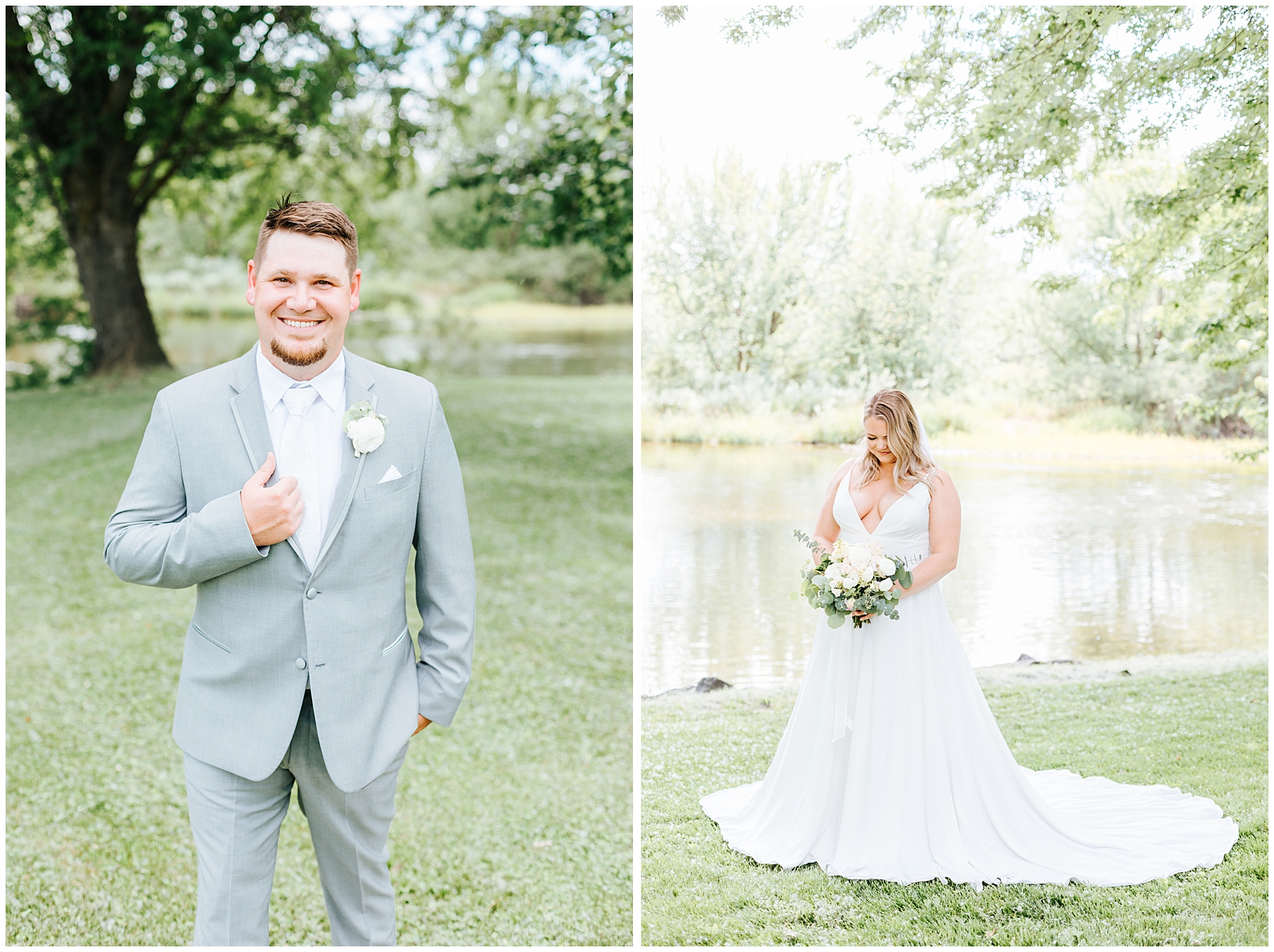 Bride and Groom Individual Portraits at White Willow Estate Wedding