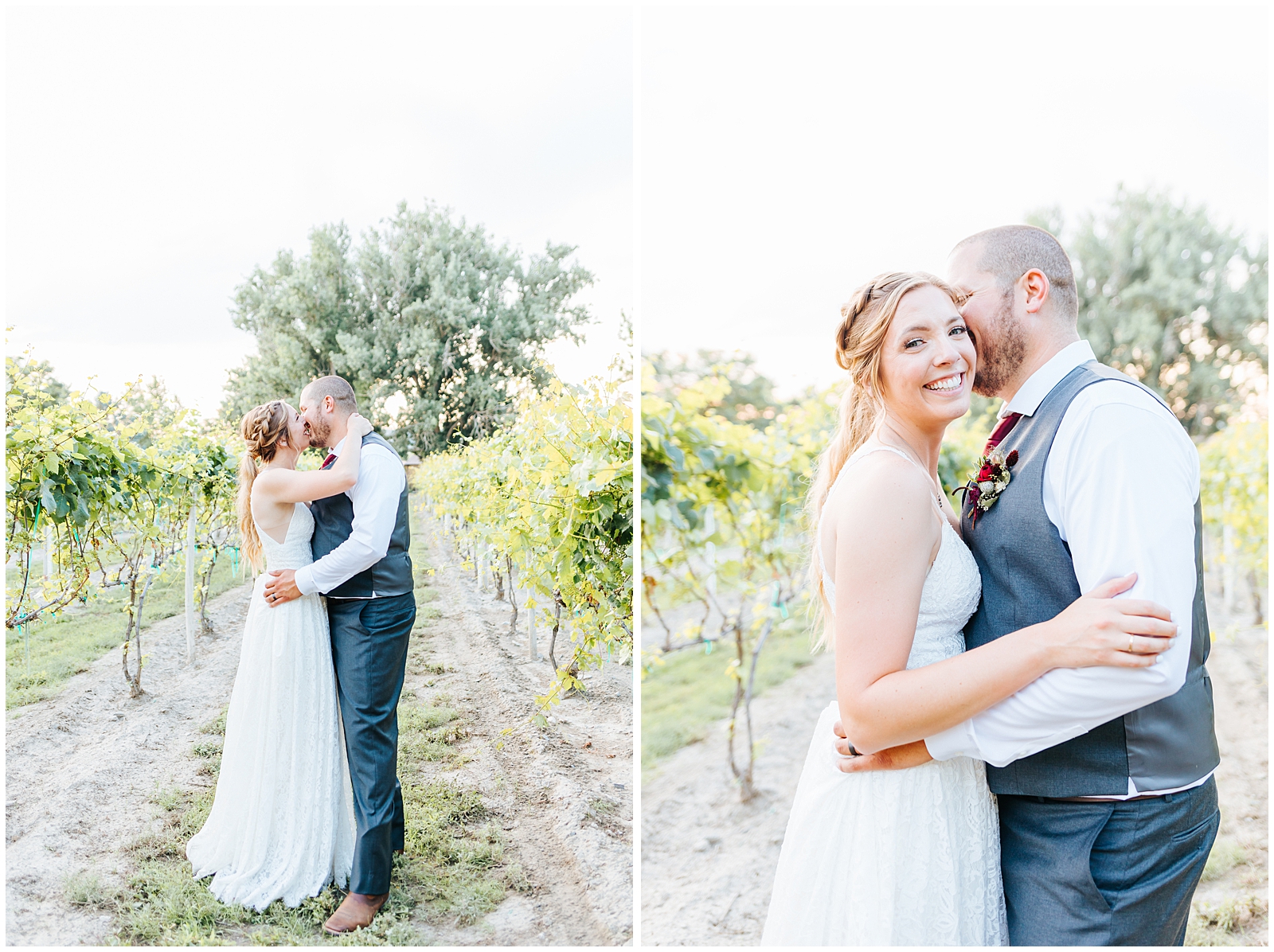 Husband and Wife Golden Hour Photos at Fox Canyon Vineyards Wedding