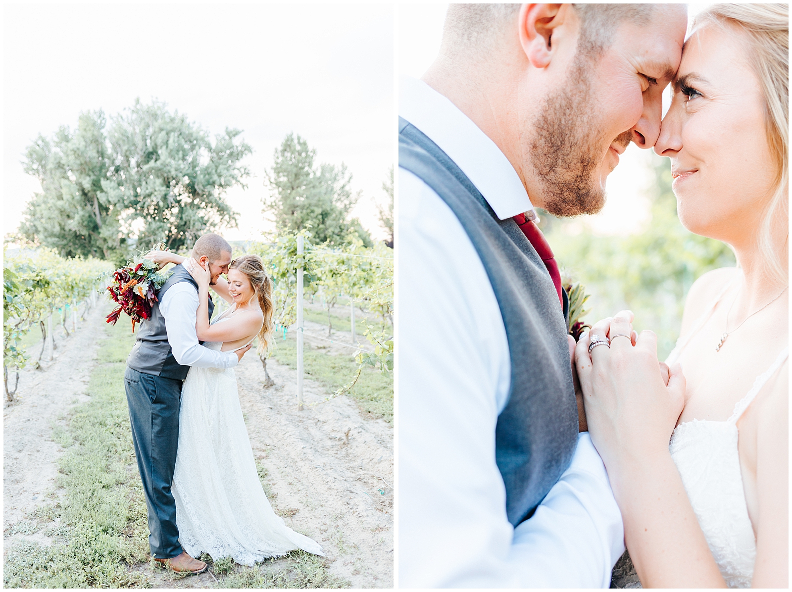 Sweet Giggles Between the Bride and Groom at Fox Canyon Vineyards Wedding