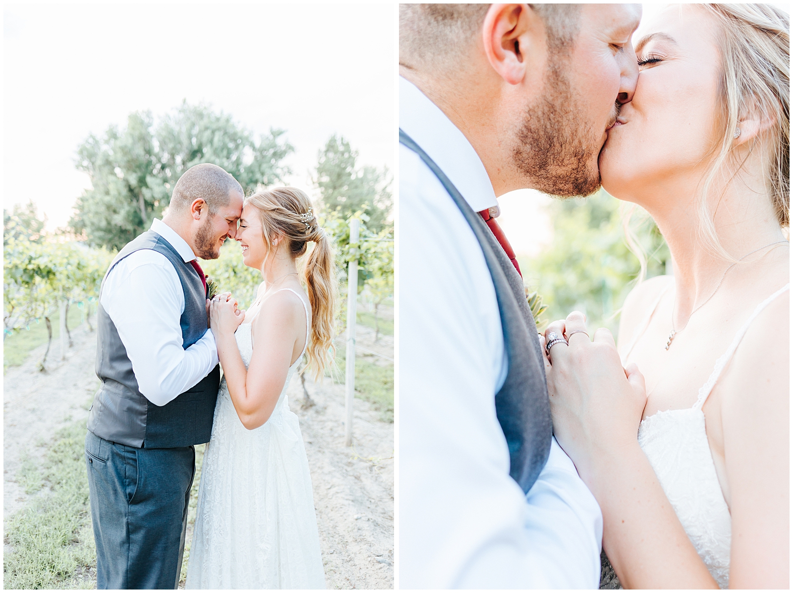 Husband and Wife Golden Hour Portraits at Fox Canyon Vineyards Wedding