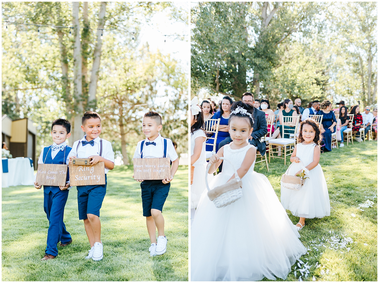 Ring Bearers and Flower Girls make their way down the Aisle - Ring Security