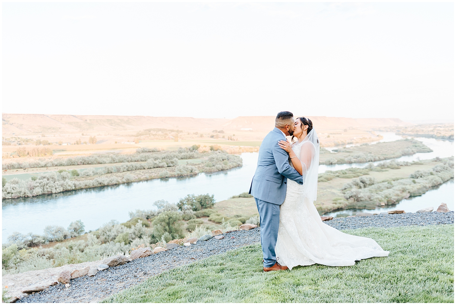 Dusty Blue Fox Canyon Vineyards Wedding at Golden Hour