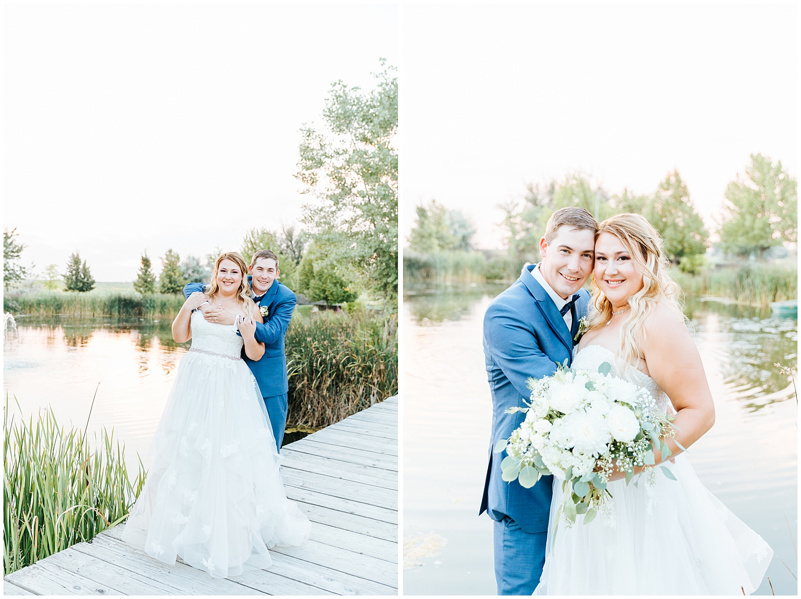 Bride and Groom Portraits at Golden Hour at Creekside Affair Wedding