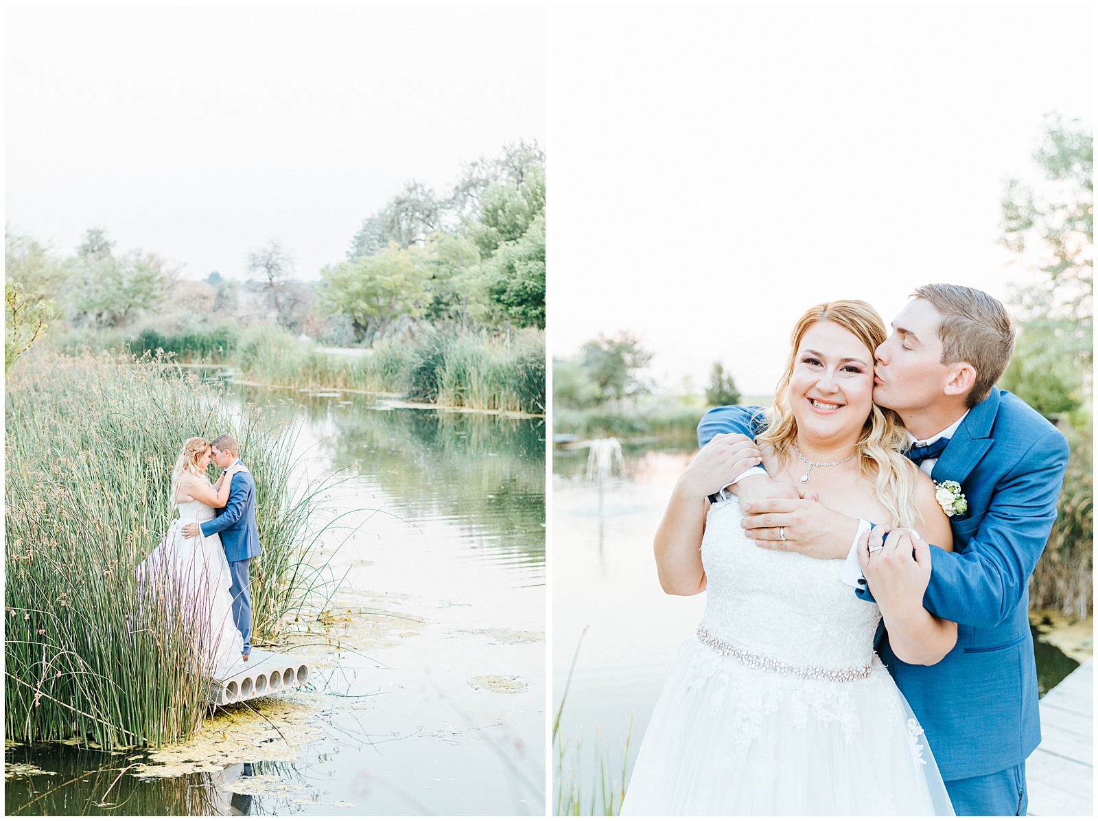 Husband and Wife Golden Hour Photos at A Creekside Affair Wedding