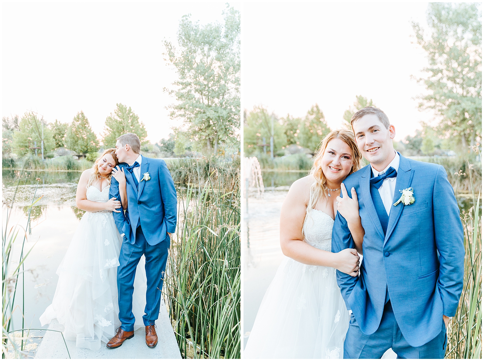 Golden hour Photos of the bride and groom at A Creekside Affair Wedding