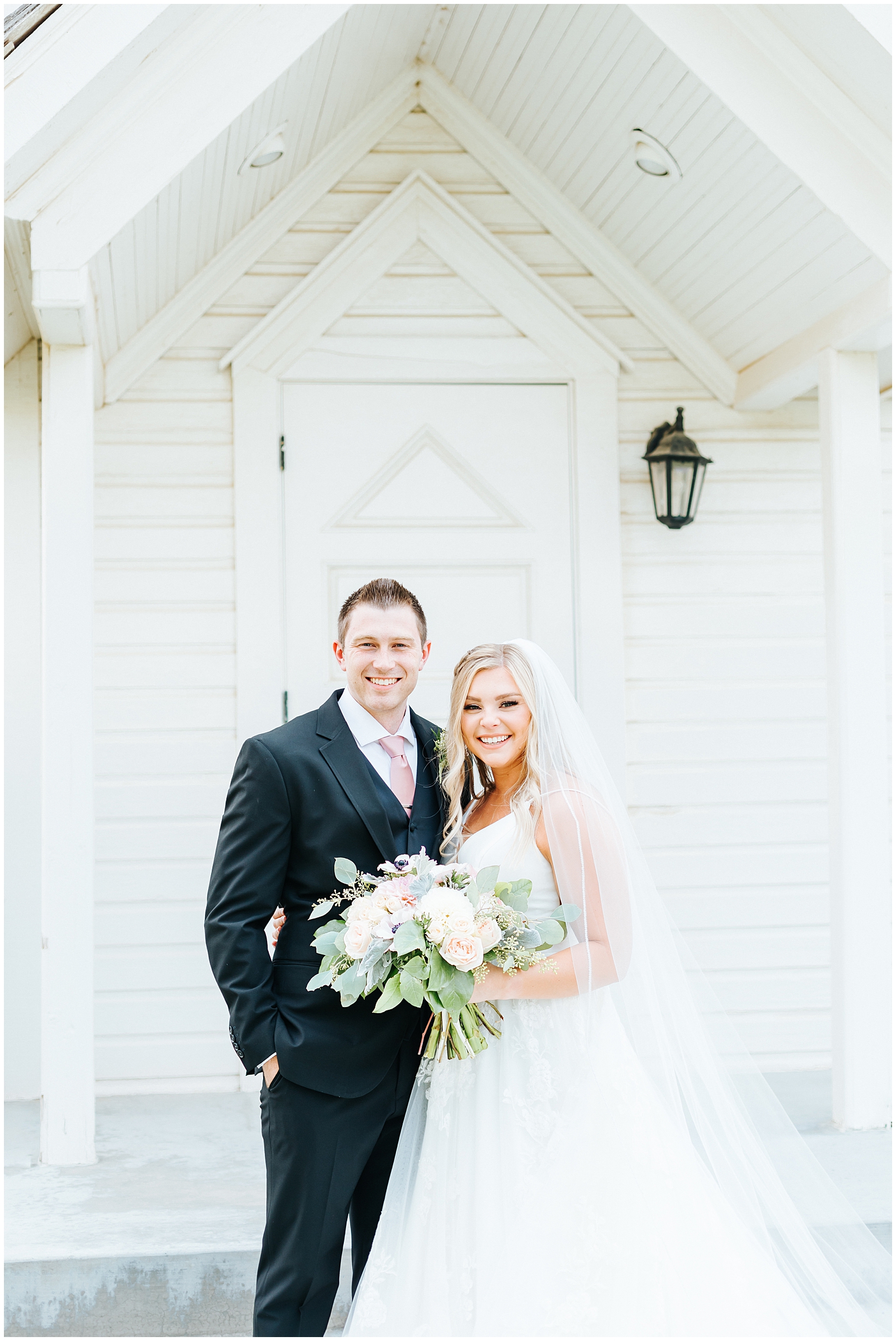 Bride and Groom Portraits at August Still Water Hollow Wedding 