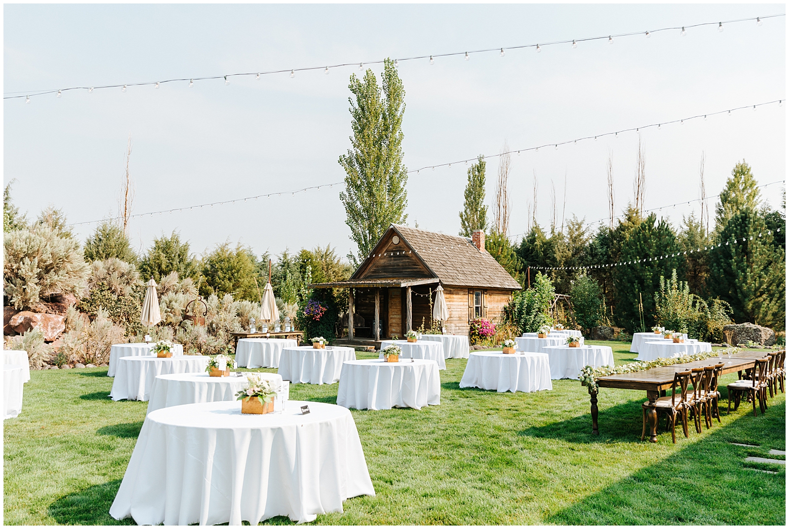 Reception space at August Still Water Hollow Wedding 