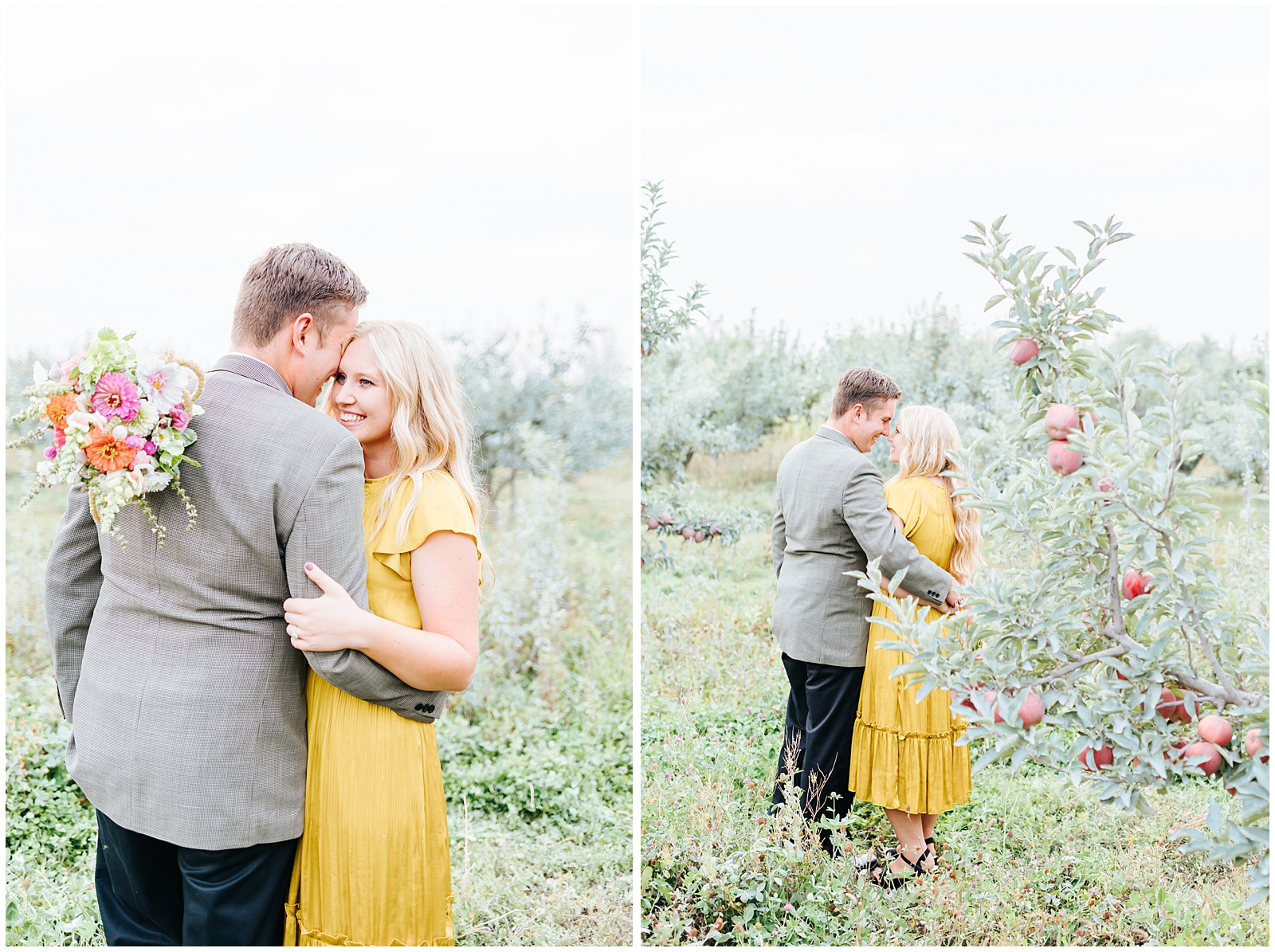 Dreamy Fall Apple Orchard Engagement