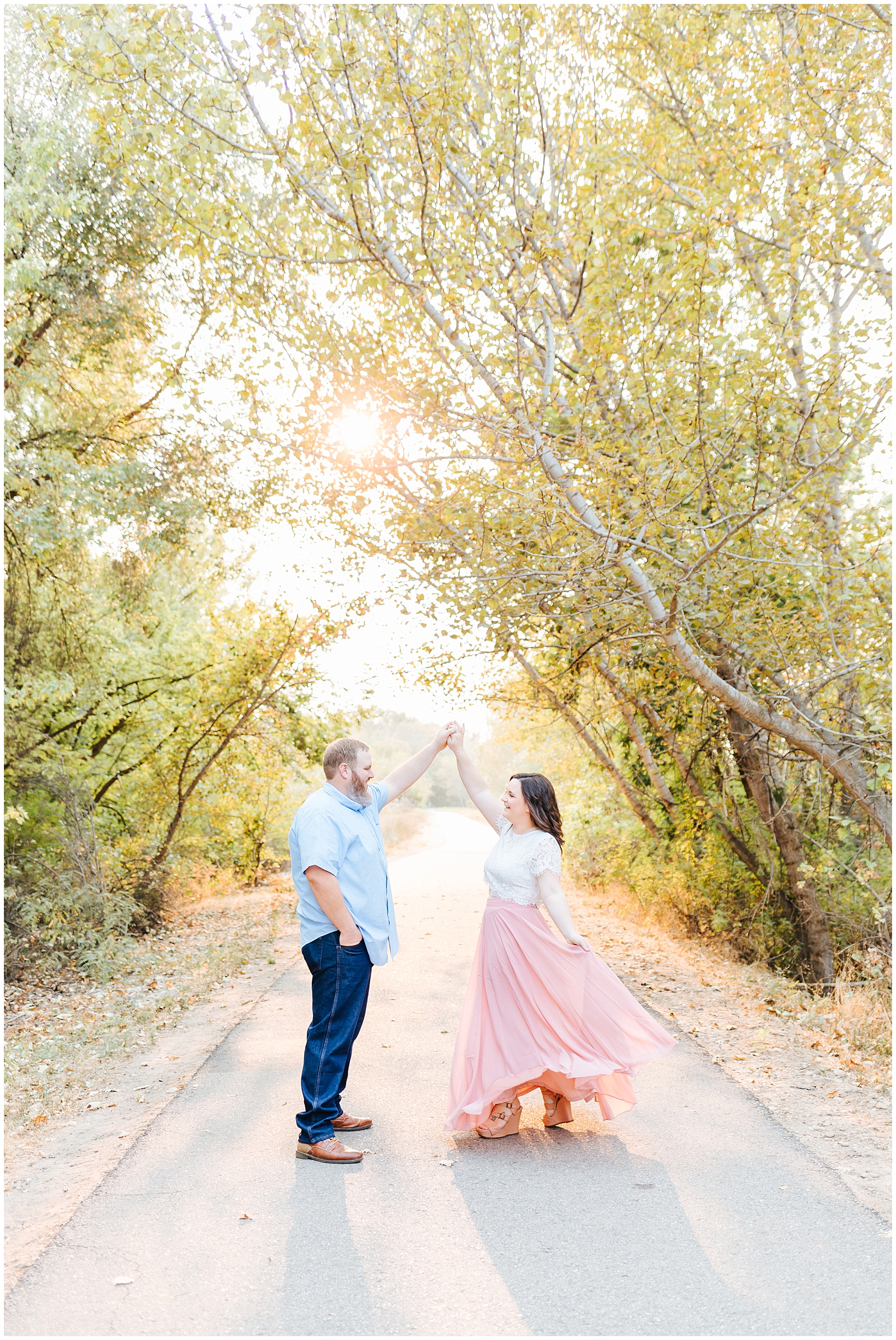 Dreamy Riverside Engagement at Golden hour in Boise Idaho Light & Airy Wedding Photographer