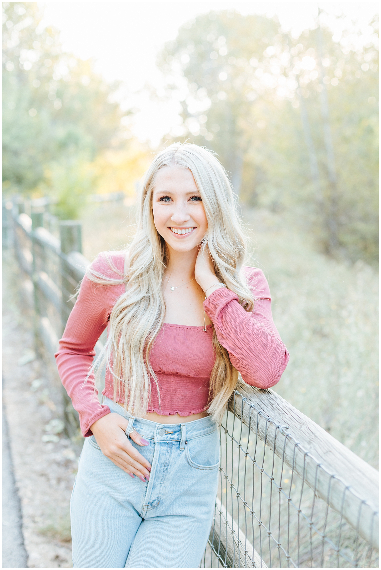 Dreamy Senior Session by the Boise River in Pink