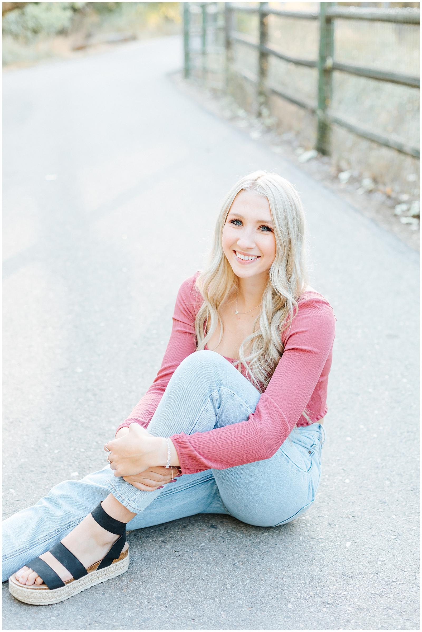 Dreamy Senior Session by the Boise River in Pink