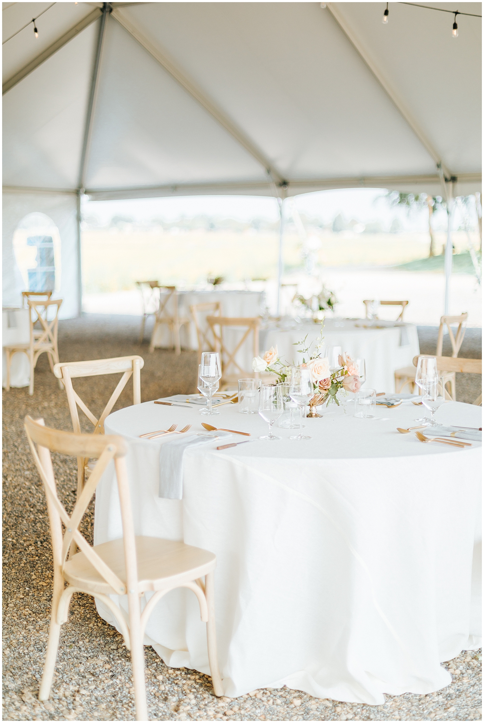 Romantic Deer Flat Ranch Wedding Reception Tent Details
