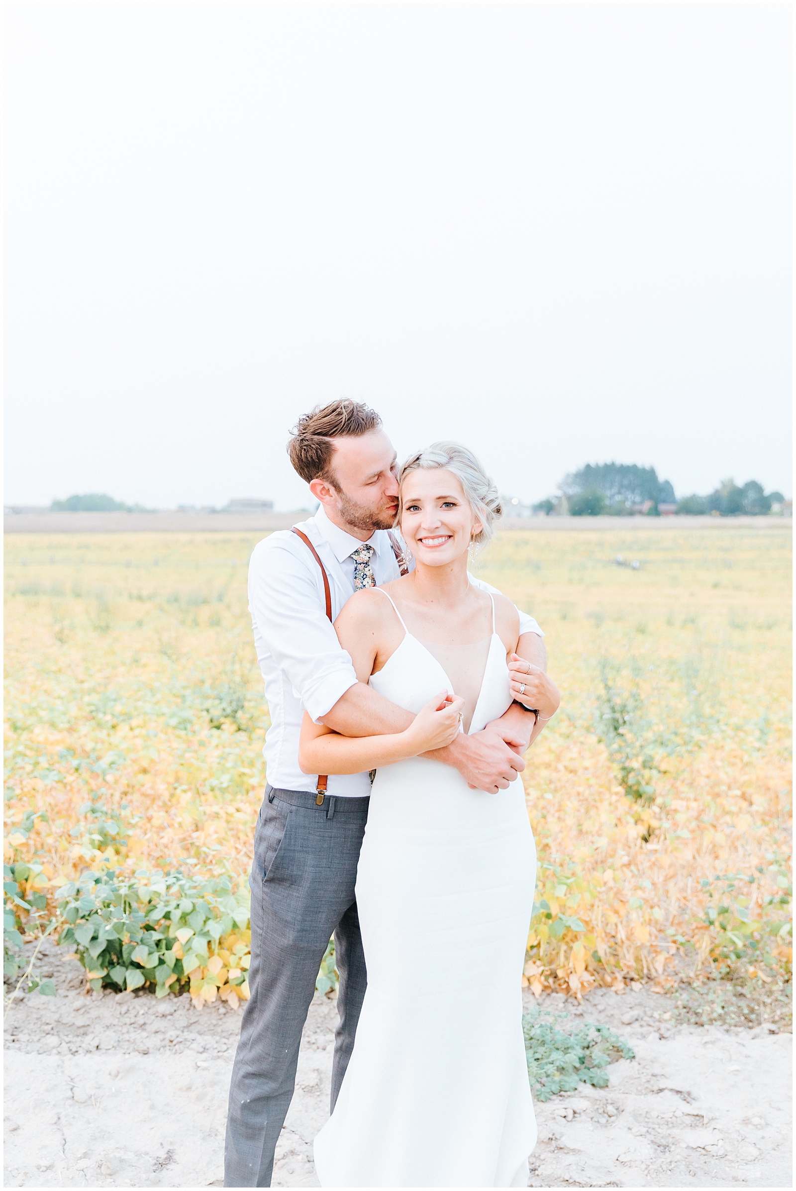 Husband and Wife Golden Hour Portraits in the Fields at Deer Flat Ranch