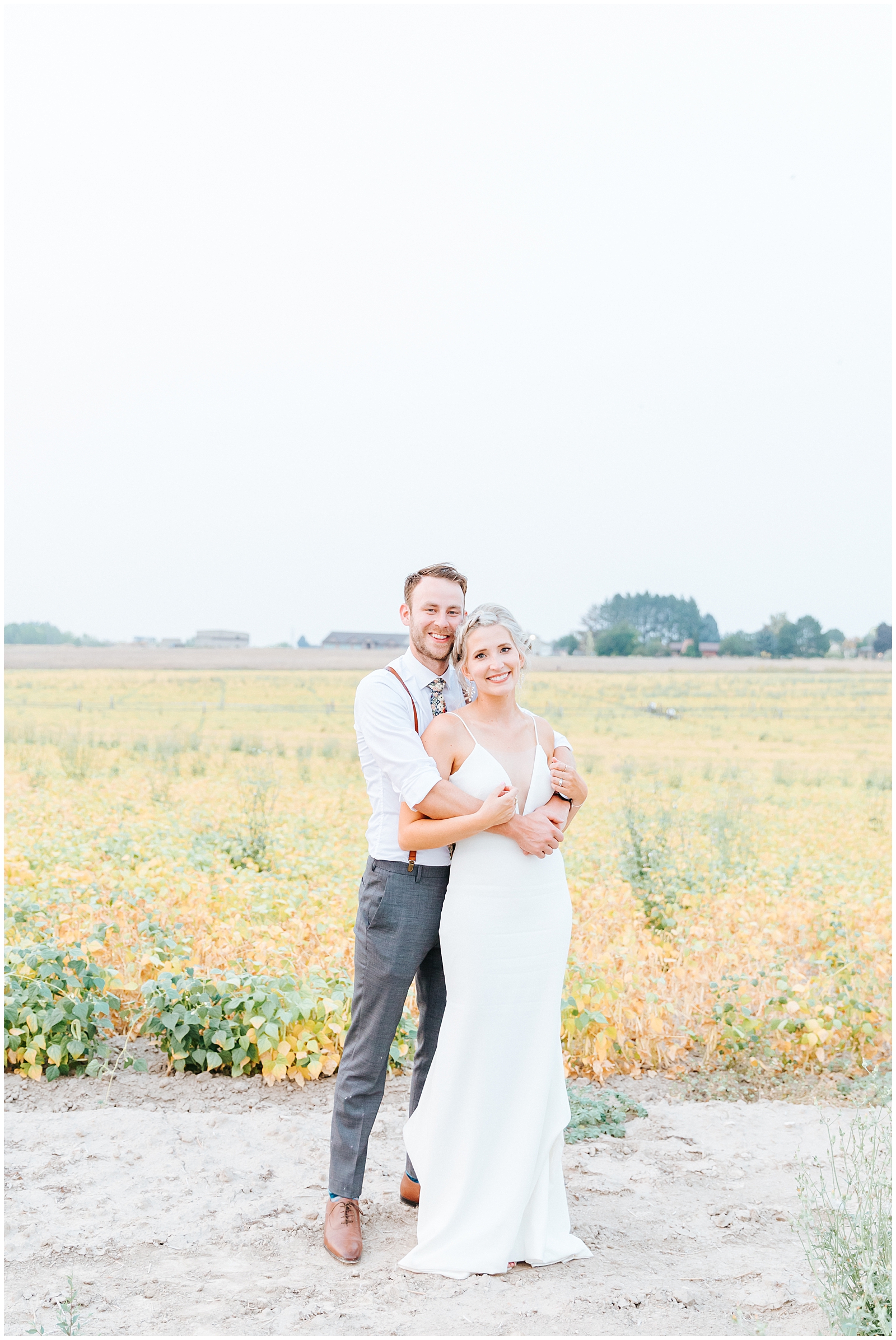 Husband and Wife Golden Hour Portraits in the Fields at Deer Flat Ranch
