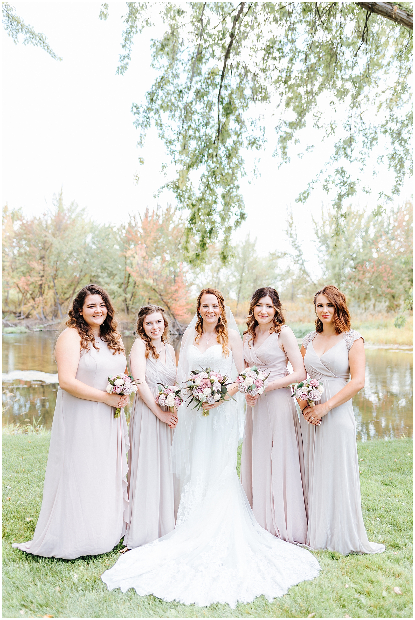 Rustic Chic White Willow Estate Wedding Bridal Party