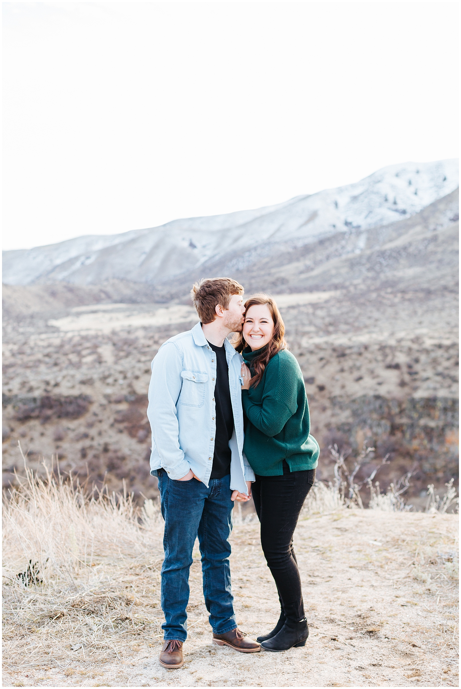 Boise Foothills Desert Engagement Couple
