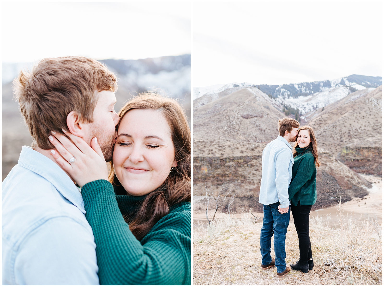 Boise Foothills Desert Engagement Snuggly Couple